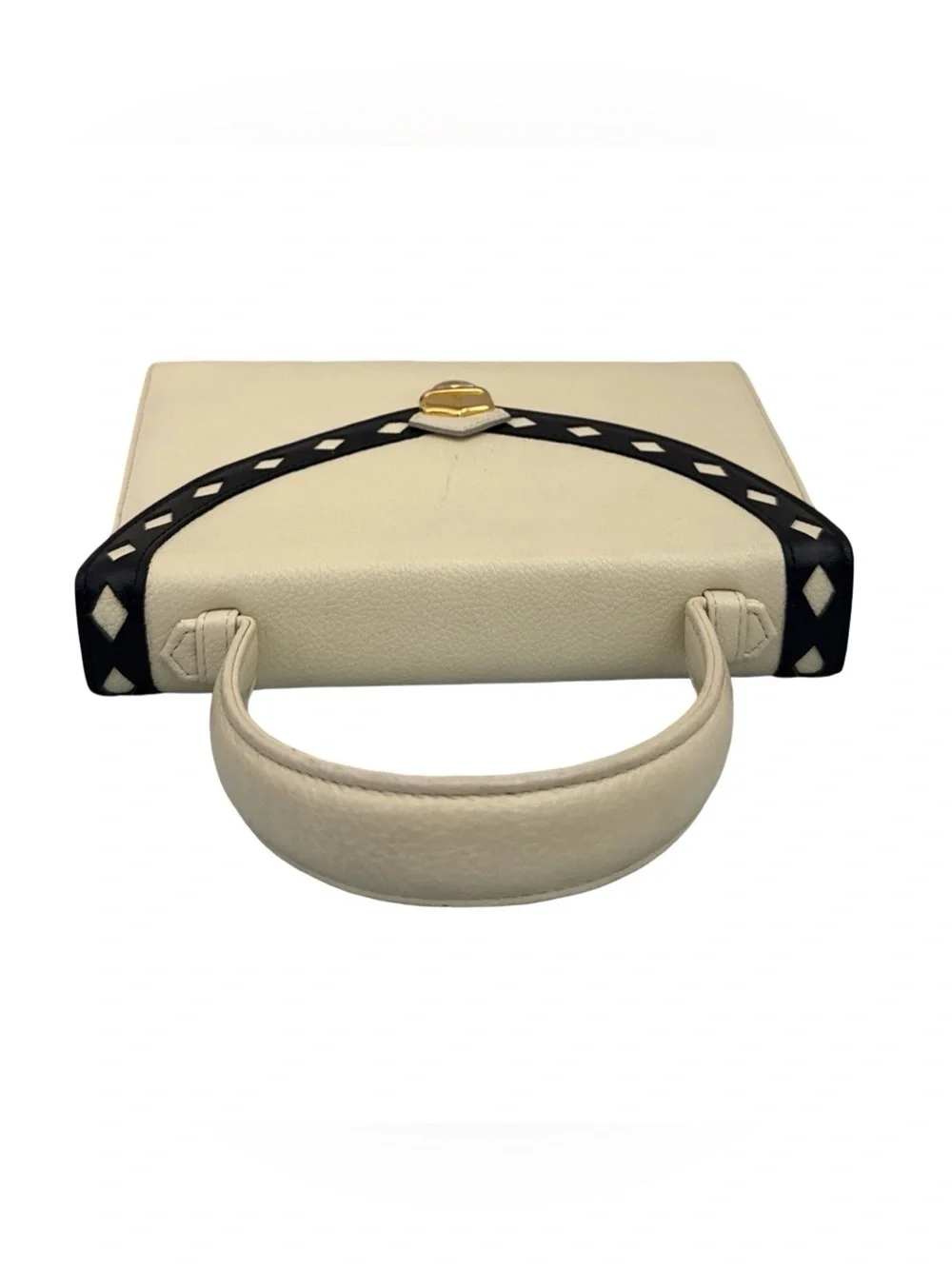 Yves Saint Laurent Vintage Ivory Leather 2-Way Top Handle & Crossbody Bag